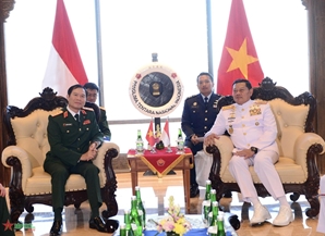 阮新疆上将会见出席东盟国防力量司令会议的各国代表团团长