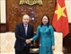 越南国家代主席武氏映春会见前来辞行的阿尔及利亚驻越南大使布巴津·阿卜杜勒哈米德