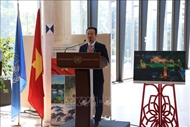 在联合国举办的越南图片展吸引国际友人关注