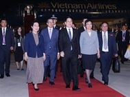 越南国家主席梁强抵达北京出席世界反法西斯战争胜利80周年纪念活动