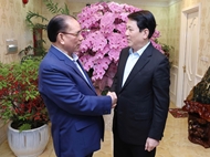 越南国家主席梁强向原越共中央总书记农德孟拜年
