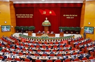 越共中央第十四届中央委员会第二次全体会议在河内隆重开幕