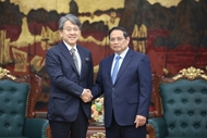 ນາຍົກລັດຖະມົນຕີ ຟ້າມມິງຈີງ ຕ້ອນຮັບປະທານ JBIC Maeda Tadashi