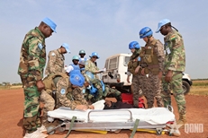 ໂຮງໝໍສະໜາມຂັ້ນ 2 ເລກ 7 ດຳເນີນການຝຶກຊ້ອມຮັບມືກັບການເກີດອຸບັດຕິເຫດບາດເຈັບເປັນຈຳນວນຫຼວງຫຼາຍ