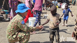 ຂີດໝາຍທະຫານໝວກເບເລສີຟ້າຫວຽດນາມ ໃນການແກ້ໄຂວິກິດການມະນຸດສະທຳ