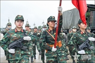 យោធិននារីនៃរដ្ឋធានីមានមោទនភាពចូលរួម​ដង្ហែក្បួនព្យុហយាត្រា