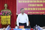 លោក To Lam អគ្គលេខាបក្សបំពេញទស្សនកិច្ចការងារនៅខេត្ត Ca Mau និង An Giang