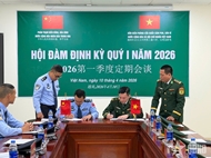 កិច្ចពិភាក្សារវាងប៉ុស្តិ៍ការពារព្រំដែននៃខេត្ត Tuyen Quang និងកងកម្លាំងគ្រប់គ្រងព្រំដែនចិន