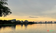 Beautiful Hanoi at sunset 