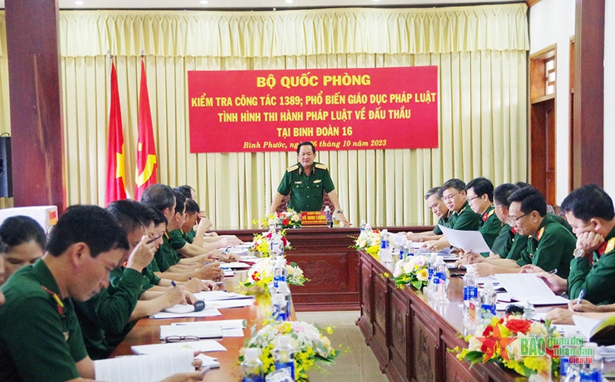 Senior Lieutenant General Vo Minh Luong checks Army Corps 16