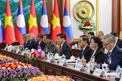 Vietnamese State President holds talks with top Lao leader