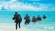 Naval commando force in training