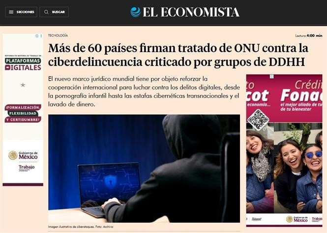 Latin American media highlight Vietnam’s hosting U.N. Convention against Cybercrime
