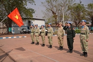 Vietnamese blue-beret soldiers in Central African Republic celebrate Tet together