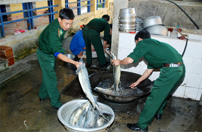 Cá biên phòng bên suối Pờ Sa