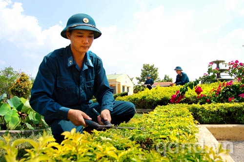 Chăm sóc cảnh quan môi trường tại Đoàn tên lửa 93