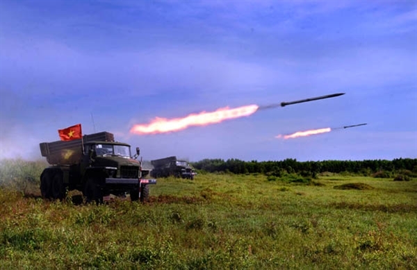 Pháo phản lực BM21, Lữ đoàn Pháo binh 434 khai hỏa chế áp trận địa hỏa lực của địch.