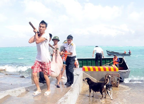 Đảo chìm Đá Nam là đảo đầu tiên ở cụm đảo phía Bắc được nhận quà Tết