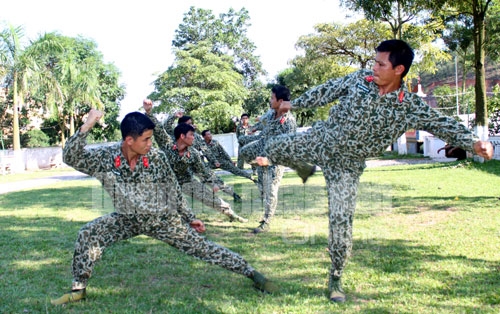 Đá ngang, một đòn đánh thường được các chiến đấu viên sử dụng linh hoạt khi cận chiến tay không