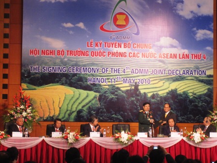 Joint declaration of the ASEAN Defence Ministers at ADMM-4