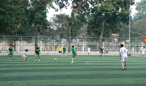 Sân bóng đá mini được đầu tư xây dựng cơ bản giúp cho việc vui chơi giải trí cũng như nâng cao thể lực cho cán bộ, học viên.
