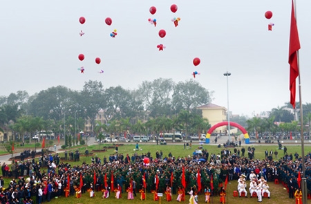 Ngày hội tòng quân tại huyện Thanh Hà, tỉnh Hải Dương được tổ chức trang trọng, chu đáo, an toàn.