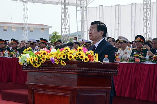 Chủ tịch nước Trương Tấn Sang phát biểu tại buổi lễ.