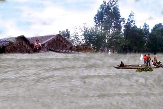 Lũ dâng trên kênh Trà Sư (An Giang)