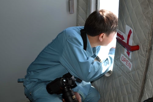 Chăm chú quan sát.