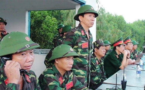 Ban chỉ đạo diễn tập theo dõi các khung tập xử trí tình huống.