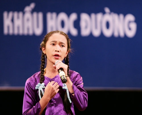 Tiết mục hát Bài Chòi do học sinh trường THCS Ngô Quyền (Quảng Nam) thể hiện